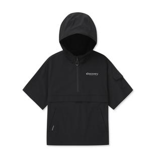 디스커버리 키즈 경량 우븐 트레이닝 후드 반팔 아노락 DKTR76043-BKS