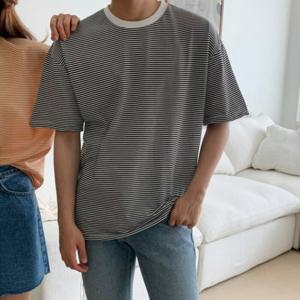 [브리치]  / 여름 스트라이프 반팔티셔츠 / 빅사이즈 3XL 4XL 5XL