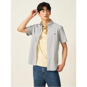 강연 시어서커 변형 핀 스트라이프 반소매 셔츠  그레이 (BC5465C433)