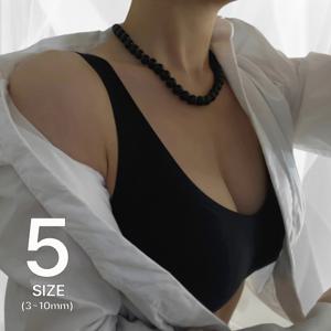 [브리치]  /  볼사이즈 선택가능  오닉스볼 블랙 진주 구슬 목걸이 (5사이즈)