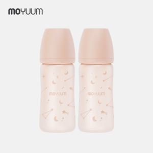 실리콘코팅 노꼭지 유리젖병 240ml 2팩 - 트윙클 에디션