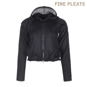 [FINE PLEATS] 피네 플리츠 후드 집업 점퍼 블랙