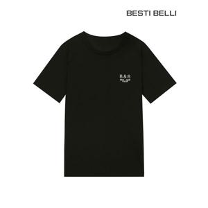 [하프클럽/베스띠벨리]엠브로이더리 라운드 티셔츠 블랙 BGIBF7803