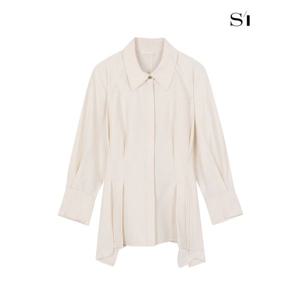[하프클럽/씨]카라 스트링 페플럼 블라우스 크림 SGBAE2407