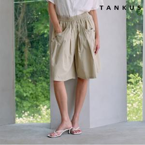 정상가:59,000원 ㅣ 버튼 트리밍 핀턱 포켓 밴딩 하프 팬츠 (TX2PT014L0)