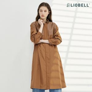 [최초가 249,000원]  롱가죽배색트렌치점퍼