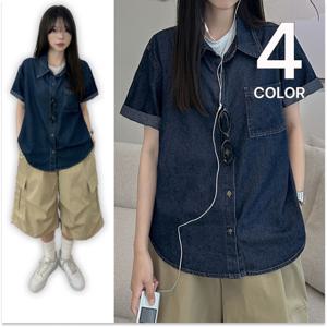 [브리치]  / 논페이드 여름원단 보이 빈티지 생지 데님 반팔 셔츠 청남방 4color