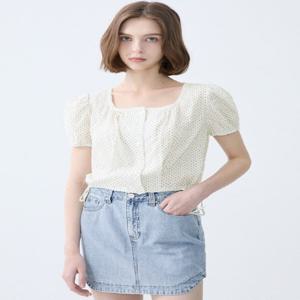 [게스] 여성 스퀘어넥 반팔 퍼프 블라우스YP2W3255