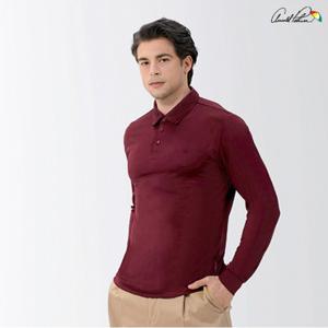 긴팔티 남성 긴팔  카라티셔츠 버건디 AMT25SS10-BGD