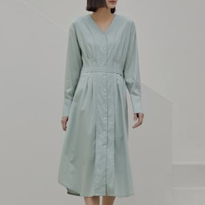 [나인] [최초가:98000원] 노카라 핀턱 셔츠 원피스S(OP-5851)