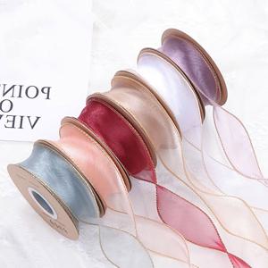 쉬폰 피쉬테일 포장리본 선물포장 꽃포장 끈 실루엣리본 폭4cm 길이9m