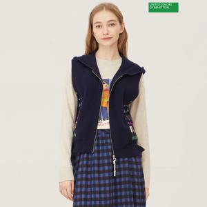 아울렛 자카드 니트 베스트 후드집업 BAKVA1461_NY