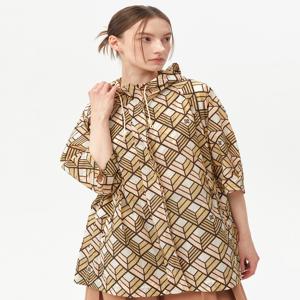 닥스 여성 DLJU4B501I2 [50%베이지 힉스패턴 후드 판쵸스타일 경량 점퍼(바람막이)