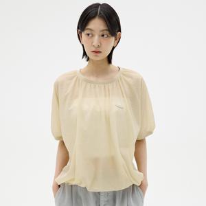 로고 와펜 시어 나일론 탑 [BEIGE]