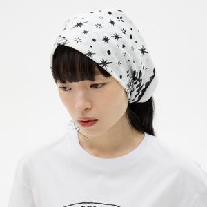 조개 반다나 그래픽 스카프 [WHITE]