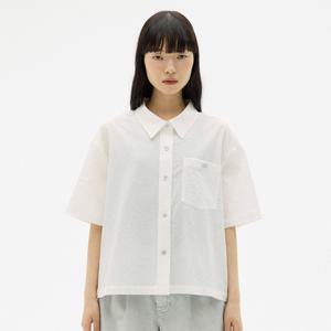 시어서커 오버핏 반팔 셔츠 [WHITE]