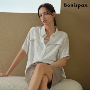정상가:59,000원ㅣ데일리 스트라이프 절개 반팔 셔츠 (XP2BA024L0)