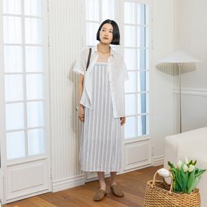 LS_Easy stripe dress_WHITE
