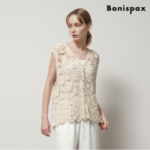 정상가:59000원ㅣ오버핏 크로셰 버튼업 니트 베스트 (XP1VW008L0)
