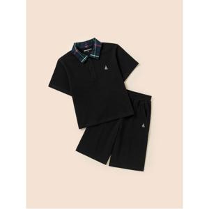 뉴 해릿체크 반팔 카라 상하세트  블랙 (BI5742U065)