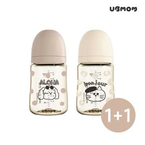 PPSU 몽이몽자 디자인 젖병 200ml 1+1 (S젖꼭지포함)