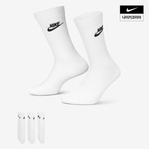 남성 스포츠웨어 에브리데이 에센셜 성인공용 크루 삭스3켤레 DX5025-100