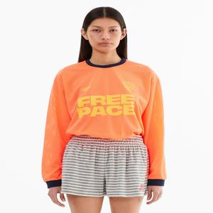 Sporty Mesh Round T Shirt_Neon Orange