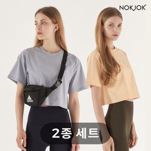 홀리 크롭 반팔티 2종세트 여성 요가복 러닝복 운동복