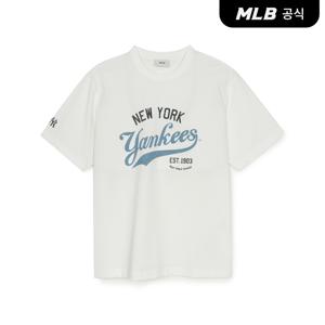 [공식] [정상가 69000원] 바시티 빈티지 그래픽 오버핏 기능성 반팔 티셔츠 NY (Ivory)