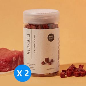 진짜육포 미니 한우 180g x2개 칭찬간식 노즈워크