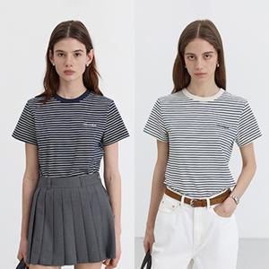 던스트 ESSENTIAL STRIPE LOGO T-SHIRT_UDTS5B232