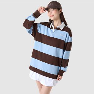 공식] 온라인전용) 유니 루즈 스트라이프 긴팔 티셔츠 (QQ323JRL81)
