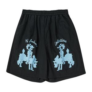 [최초가 108,000원] [COLLECTION LINE] 라이트 웨이트 핸드 드로잉 나일론 버뮤다 팬츠 블랙