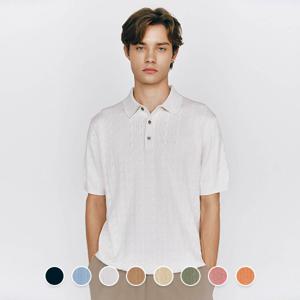 055522 12gg 케이블 반팔 폴로넥 니트 스웨터