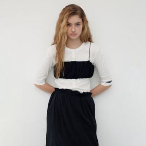 RUCHED CROP TUBE TOP - BLACK