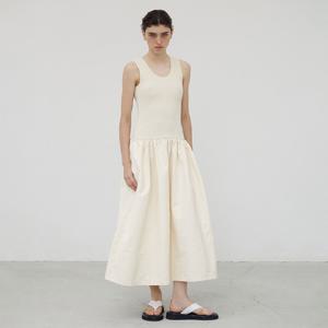 KNITED BLOOMING DRESS - IVORY
