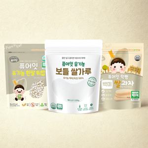 [기획세트] 유기농 보들쌀가루 백미1팩 + 백미떡뻥 / 쌀튀밥 2봉