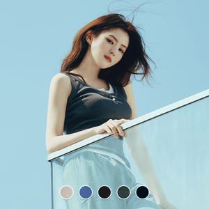 355535 여 14gg 린넨 버튼 슬리브리스 니트 스웨터