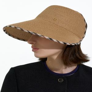 액세서리 [[25SS]] DBHE5E225W3 [와이드챙][버클 밴딩스트랩] DD금속 장식 체크배색 라피아