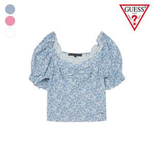 백 스모킹 반팔 퍼프소매 블라우스 YN2W4265
