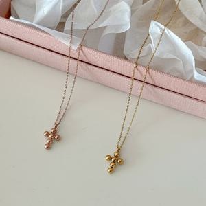 [브리치]  / 써지컬스틸 미니볼 십자가목걸이