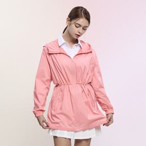 캔디팝 여성 힙커버 경량 롱 바람막이 후드 자켓(AB42JK015W)