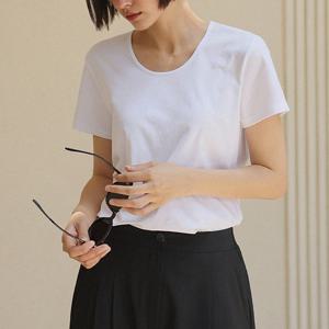 [RR]포이 U넥 스판 반팔 탑