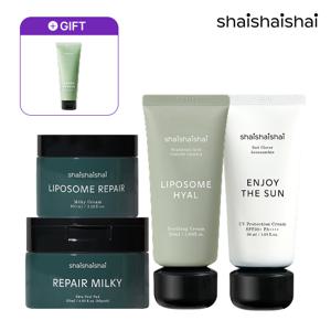 밀키 크림 100ml X 1통 + 히알 수딩 크림 50ml X 1통 + 스킨 필 패드 60매입 X 1통 + 선크림 50ml X 1통  + GIFT : 필링 클렌저
