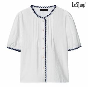 정상가:69000원ㅣ노카라 레이스 포인트 반팔 블라우스 (DP3BA018A)