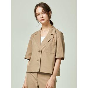 [하프클럽/이앤씨]EnC 베이지 린넨 반팔 투버튼 ENJK32563A
