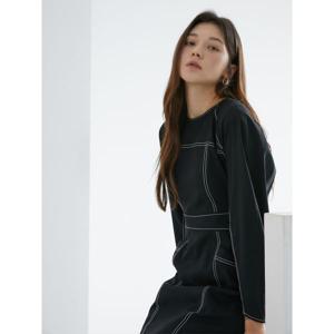 [하프클럽/배색 스티치 미니 원피스 EN1WO260