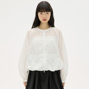 로고 와펜 볼륨 셔링 바람막이 [WHITE]