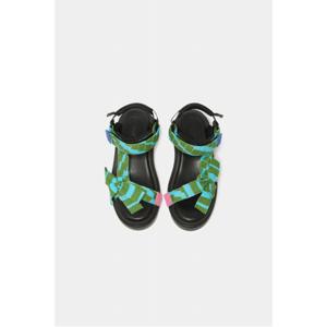 [정상가 298,000원] 스트라이프 리본 샌들(green)_DG2AM25036GRN