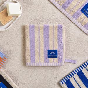 ETF 더블 스트라이프 핸드타월 LAVENDER 34X34cm 65g